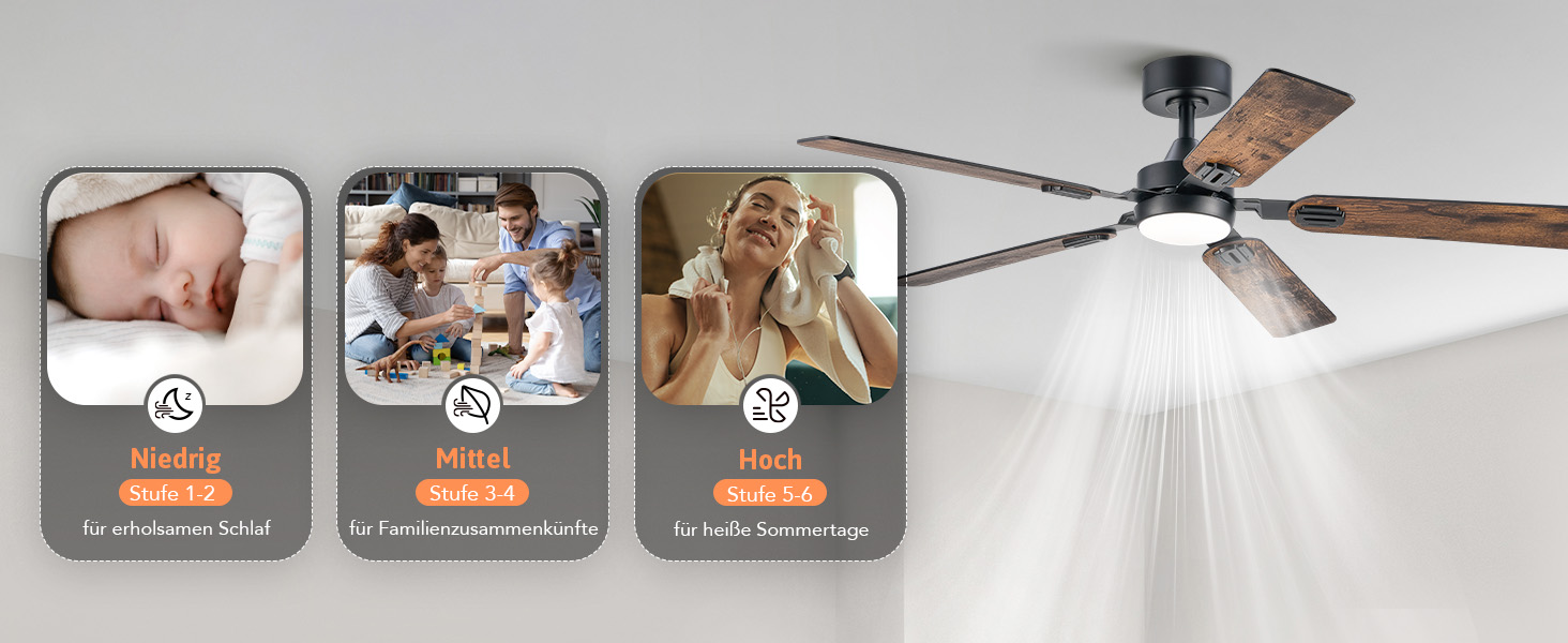 Стельовий вентилятор CO-Z з підсвічуванням 132 см LED, 5 лопатей ABS/дерево, пульт ДУ, DC-мотор, для приміщень та терас