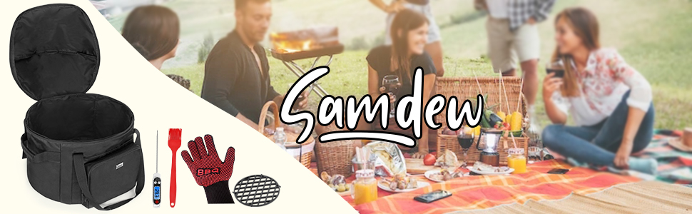 Сумка для гриля samdew, сумісна з Weber Smokey Joe Original 37 см, захисний чохол для вугільного гриля 14 дюймів, тільки сумка