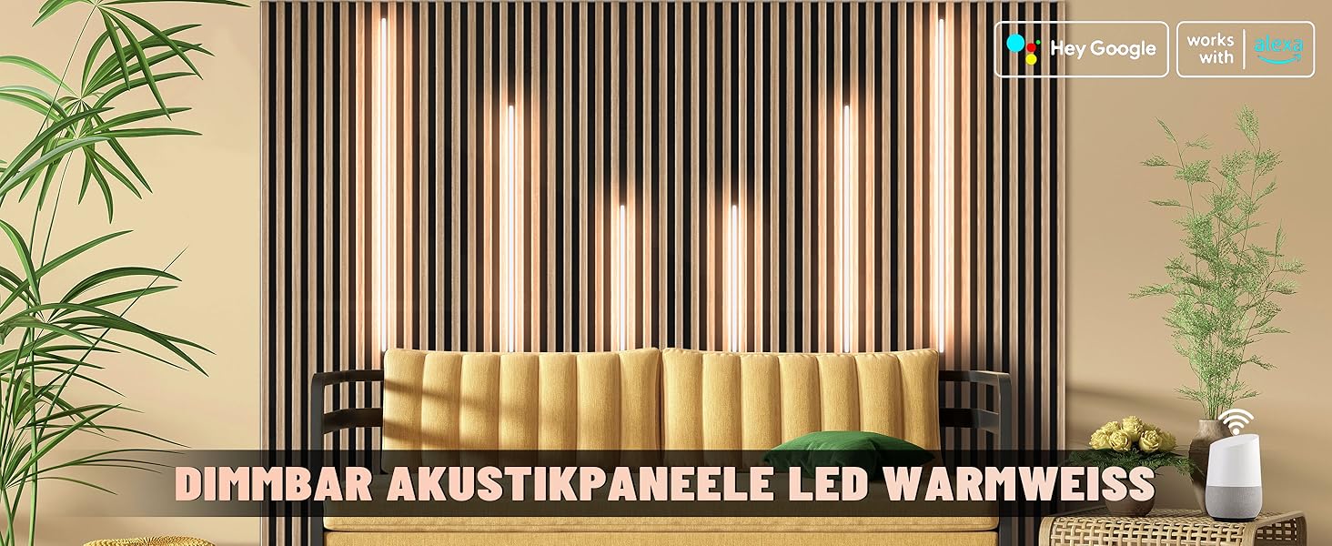 Набір світлодіодних LED-лінійок Lichaser для акустичних панелей, чорний, 6 шт. (40см*2, 60см*2, 90см*2)