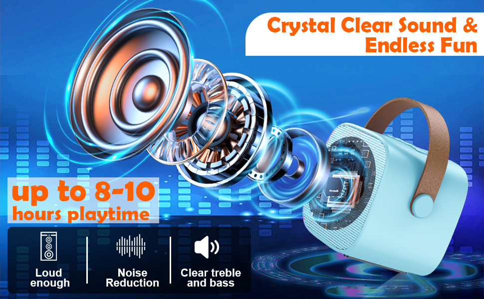 Дитяча караоке-машина з 2 мікрофонами, Bluetooth, світлові ефекти, для дітей 3-12 років