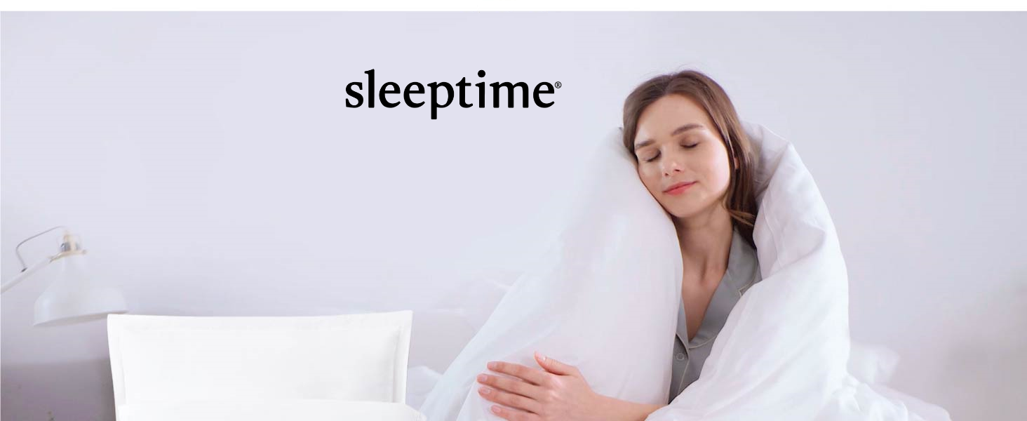 Комплект постільної білизни Sleeptime 100% бавовна 240x220 см, біло-сірий, м'який та не потребує прасування, з кнопками, двосторонній, 2 наволочки 60x70 см