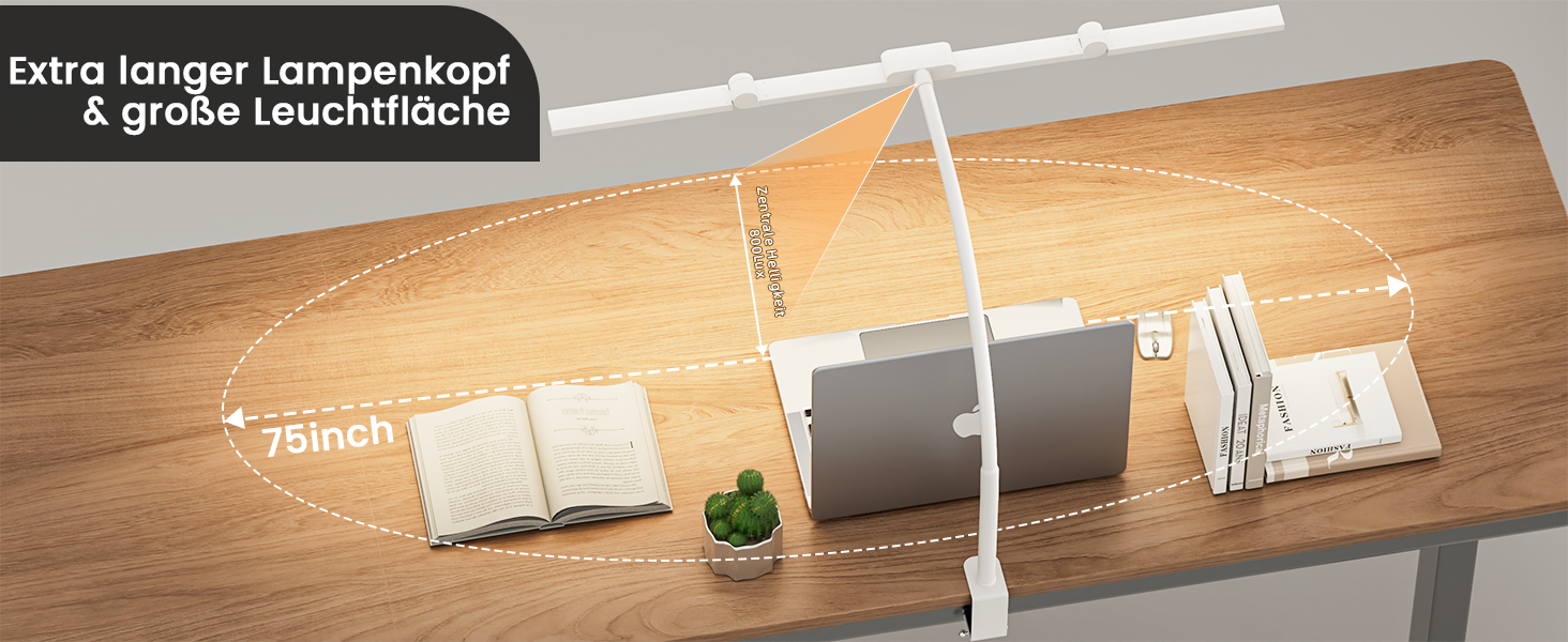 LED лампа для столу TYEE з регулюванням яскравості, 24W, 3 світлодіодні смуги, 1500LM, захист очей, денне світло, з пультом, 5 кольорів, 5 рівнів яскравості, для офісу та дому