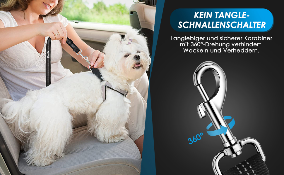 Ремінь безпеки для собак SlowTon у машину, 2 в 1, еластичний, регульований, світловідбиваючий, для подорожей та прогулянок, 2 шт. Limone