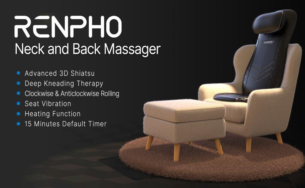 Масажер для ніг RENPHO з підігрівом, Shiatsu масажер для ніг електричний, 18 гнучких роликів для масажу, для фасціїту, подарунок на День батька