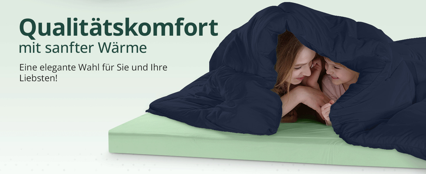 Ковдра Utopia Bedding, 180x200 см, Marineblau, 370 GSM, дихаюча, тепла та м'яка | Ковдра для всієї родини