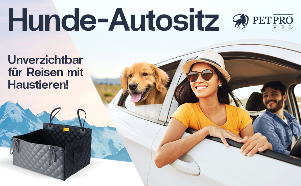 Автомобільний лежак для собак середніх порід - водовідштовхуючий, 75x58x36 см