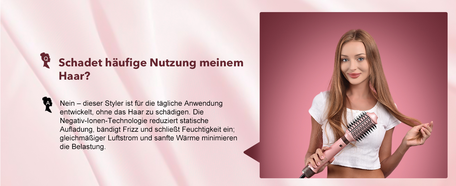 Airstyler 6-в-1: Фен, стайлер, локони, випрямлення. Рожевий колір.