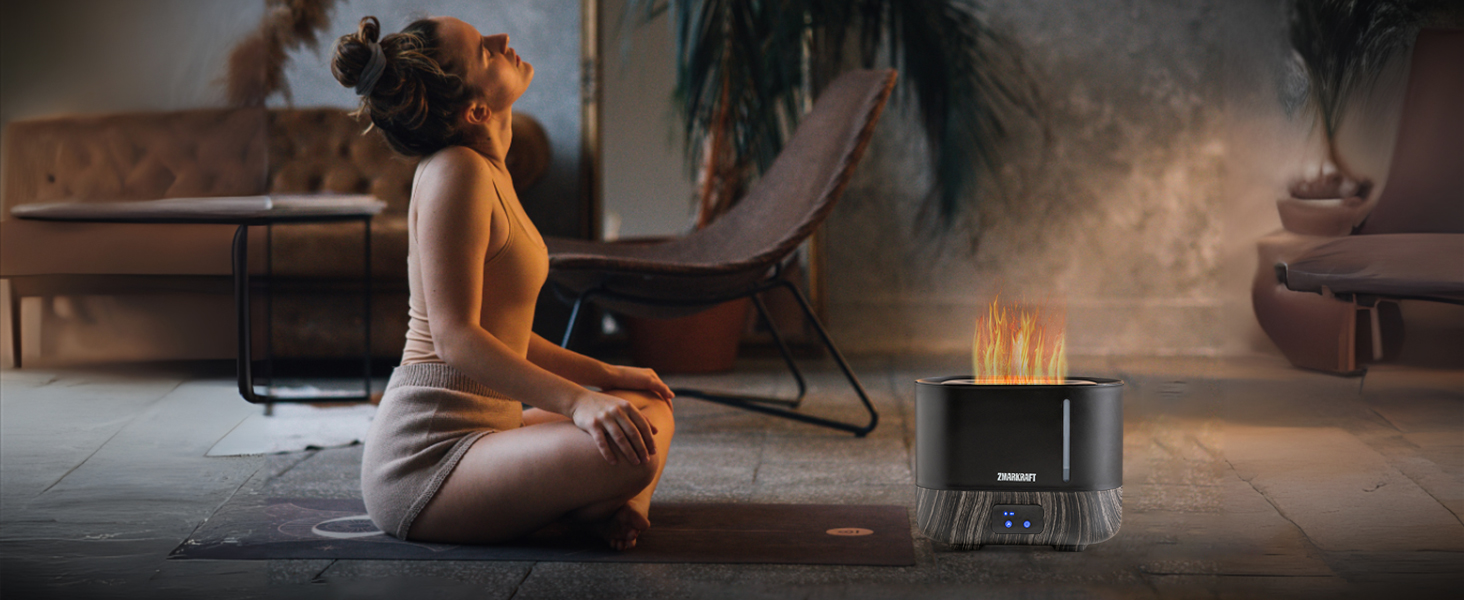 Увлажнитель воздуха 3L с эффектом пламени, тихая ультразвуковая технология, верхний залив, регулируемая интенсивность пара, Cool Mist для спальни