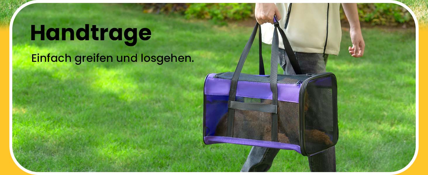 Транспортна переноска для котів Conlun, м'яка переноска з сіткою з 4 сторін, підходить для перевезення в літаку, для кошенят та невеликих котів до 6 кг, складана переноска для собак, (51x31x31 см, блакитна)