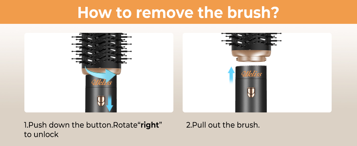 UKLISS Фен-щітка 6 в 1: Локони, об'єм, випрямлення та сушка - 1000W. Набір для створення зачісок з автоматичним завиванням, щітка-фен, круглі щітки, випрямна щітка (Чорний)