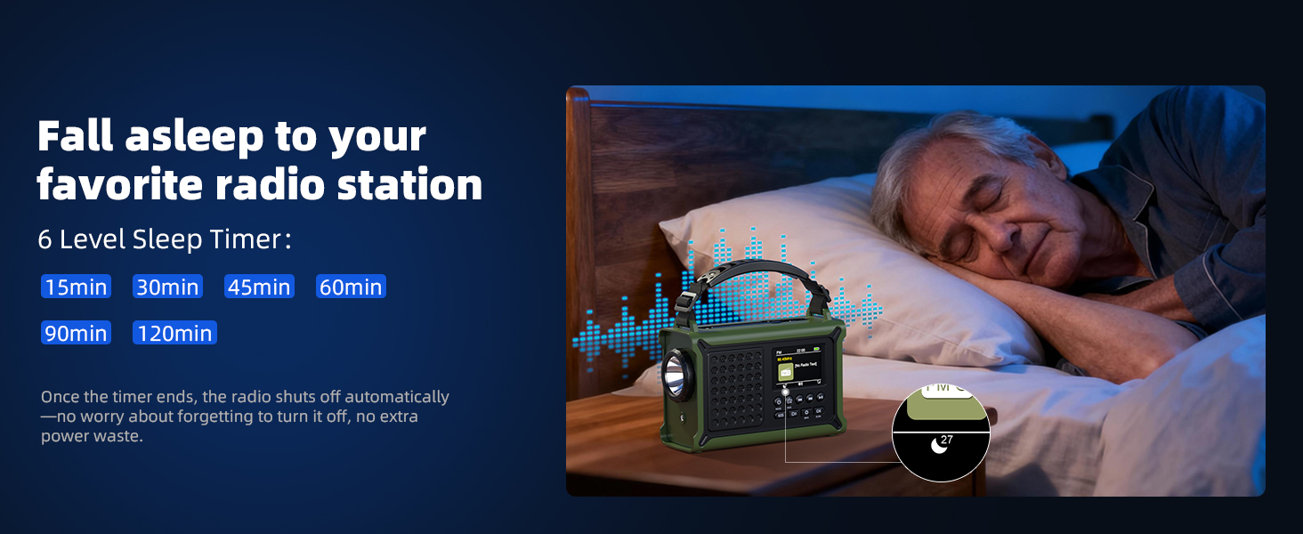 Радіоприймач Kurbelradio з DAB/DAB+/UKW, сонячною панеллю 8500 мм², акумулятором 12000 mAh та ручним генератором 650 mA. Радіо з Bluetooth 5.0, ліхтарик, зарядний пристрій USB, для кемпінгу та надзвичайних ситуацій (зелений)