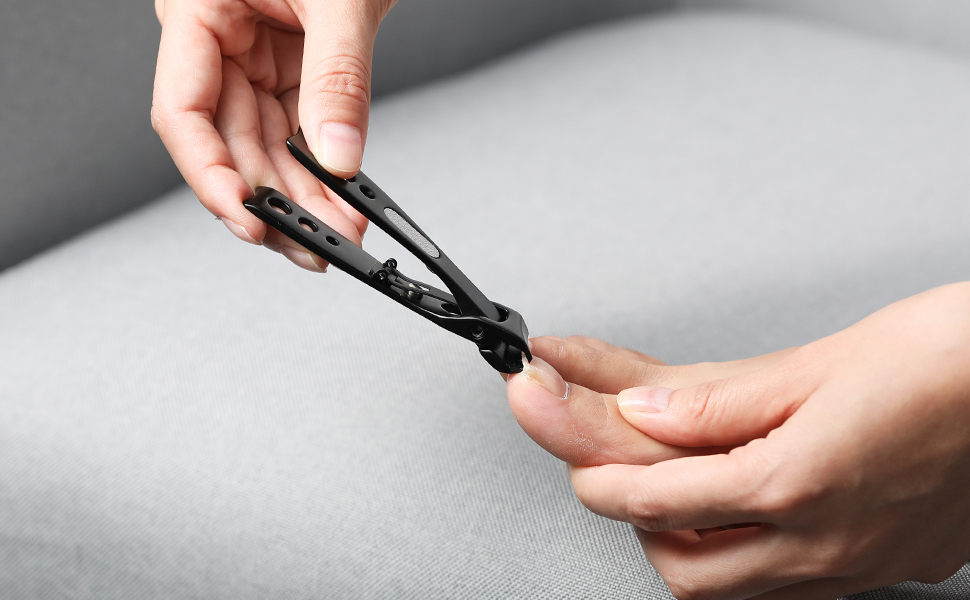 Набір кусачок для нігтів BEZOX (3 шт.) з нержавіючої сталі. Кусачки для товстих нігтів, манікюр, педикюр. Пряма, вигнута, скошена клинки. Підходить для нігтів рук та ніг. Чорний колір.