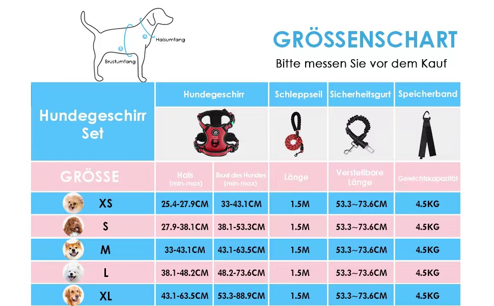 Нашийник для собак середніх порід NESTROAD, розмір M, червоний. Анти-тягнучий нашийник, обхват шиї 33-43 см, обхват грудей 43-64 см. Безпечний нашийник для собак з підкладкою