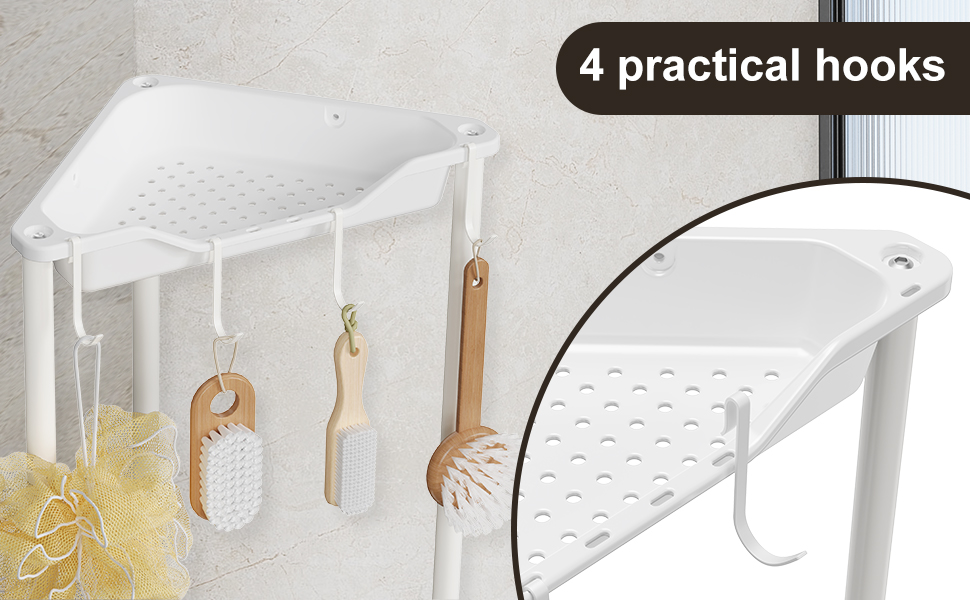 Набір з 4 кутових поличок для душу Orimade, нержавіюча сталь, чорний