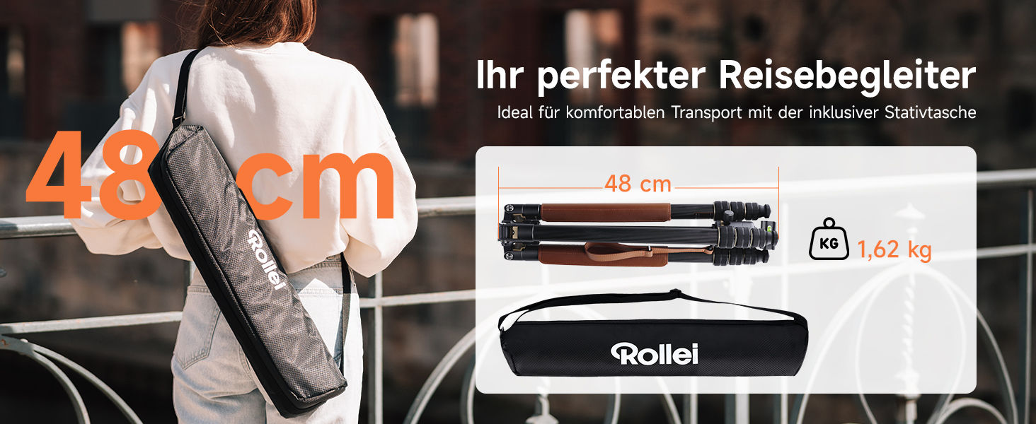 Карбоновий штатив для камери Rollei C6i Carbon Heritage 174см з кулястою головою 360°, Arca Swiss, функцією монопода для DSLR та смартфонів