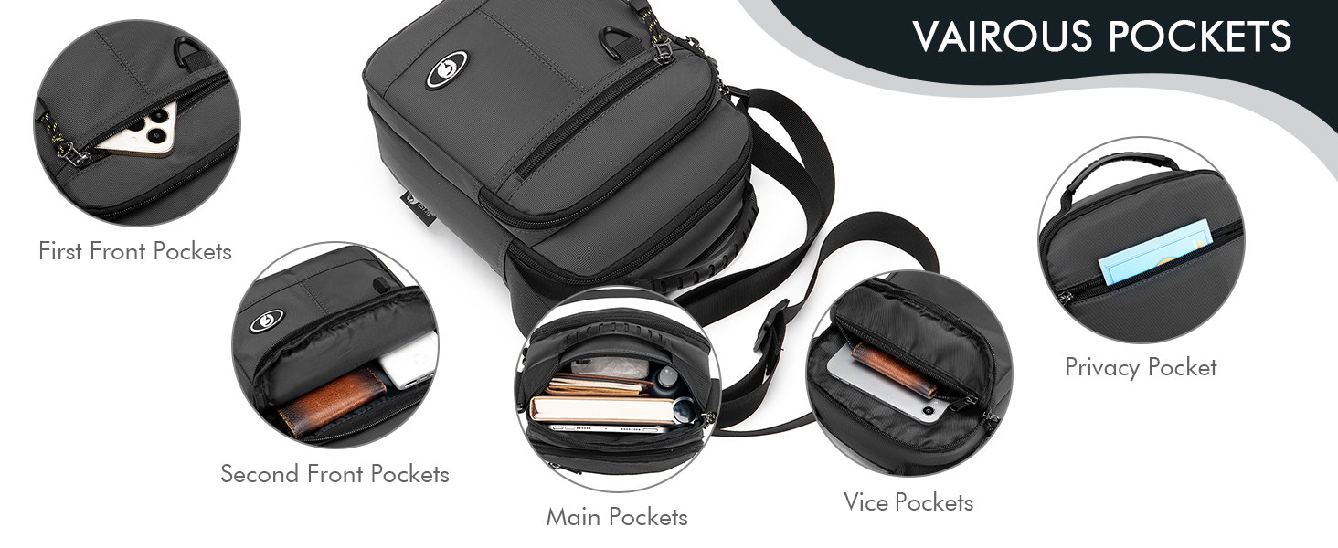 Чоловіча сумка на плечі BAGZY: велика нагрудна сумка-рюкзак для роботи, навчання та подорожей (579grün)