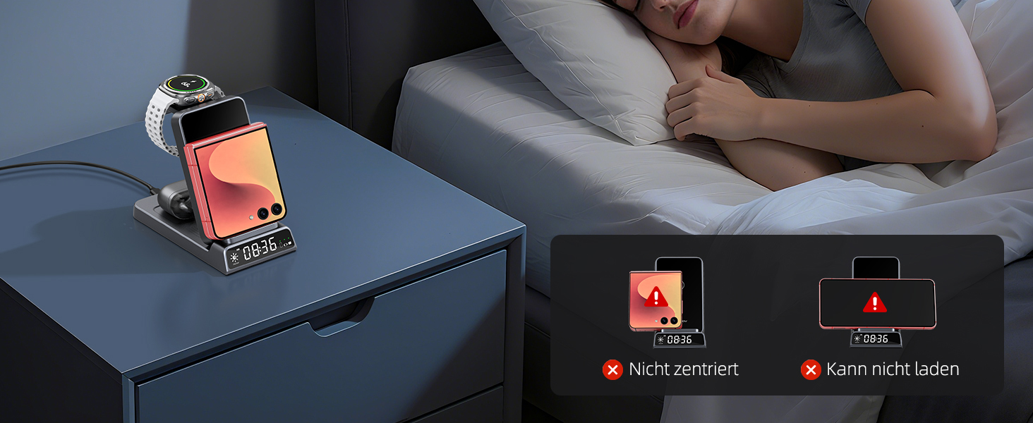 Бездротовий зарядний пристрій 3-в-1 для Samsung Galaxy S26/S25/Z Fold 7/Flip 7/Buds 3/2, Watch 8/7/6/5 Pro - сірий