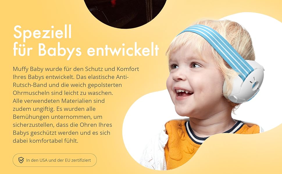 Дитячі навушники Alpine Muffy Baby Klassik - захист від шуму для малюків до 36 місяців, блакитні