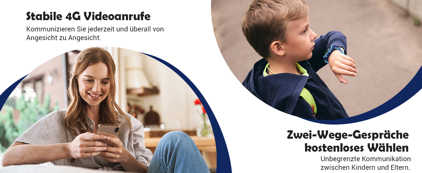 Дитячий розумний годинник Blackview з SIM-картою, GPS-трекером, SOS-кнопкою та функціями 4G (блакитний)