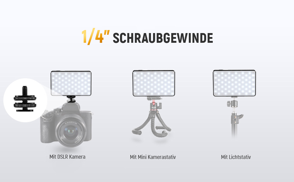 NEEWER LED світло для селфі та татуювань BL120B - сумісне з iPhone, з кліпсою, CPL фільтром, штативом та тримачем для телефону, для фото та відео