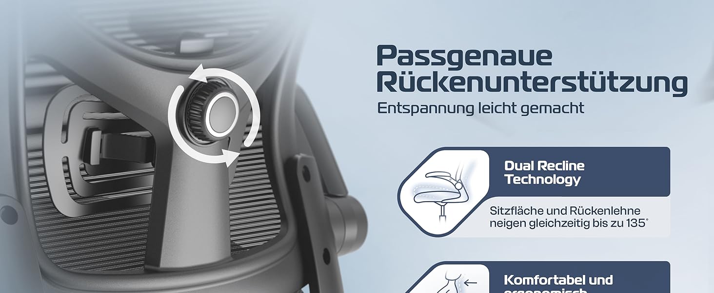 Ергономічне крісло SmartSeat для офісу та дому | Регульоване, 150 кг, Чорний | Комп'ютерне, ігрове крісло | Smartseat