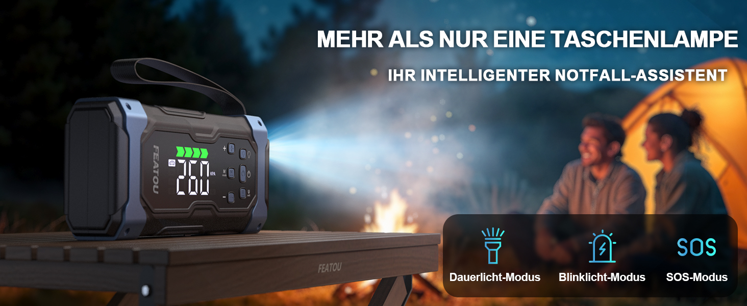 Powerbank для автомобіля Starthilfe 7000A з компресором 150PSI, 12V, до 10L дизеля, QC3.0, LCD, ліхтарик