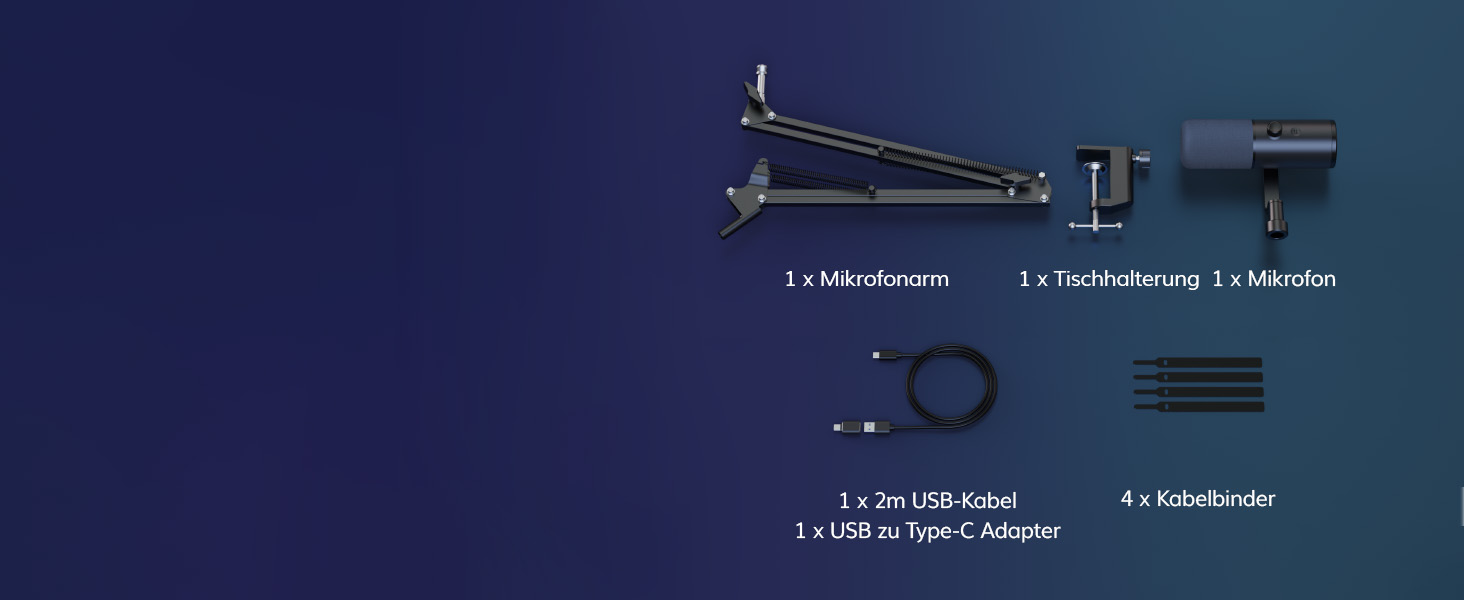 Професійний USB/XLR мікрофон TONOR TD510 AIR+H з кріпленням 