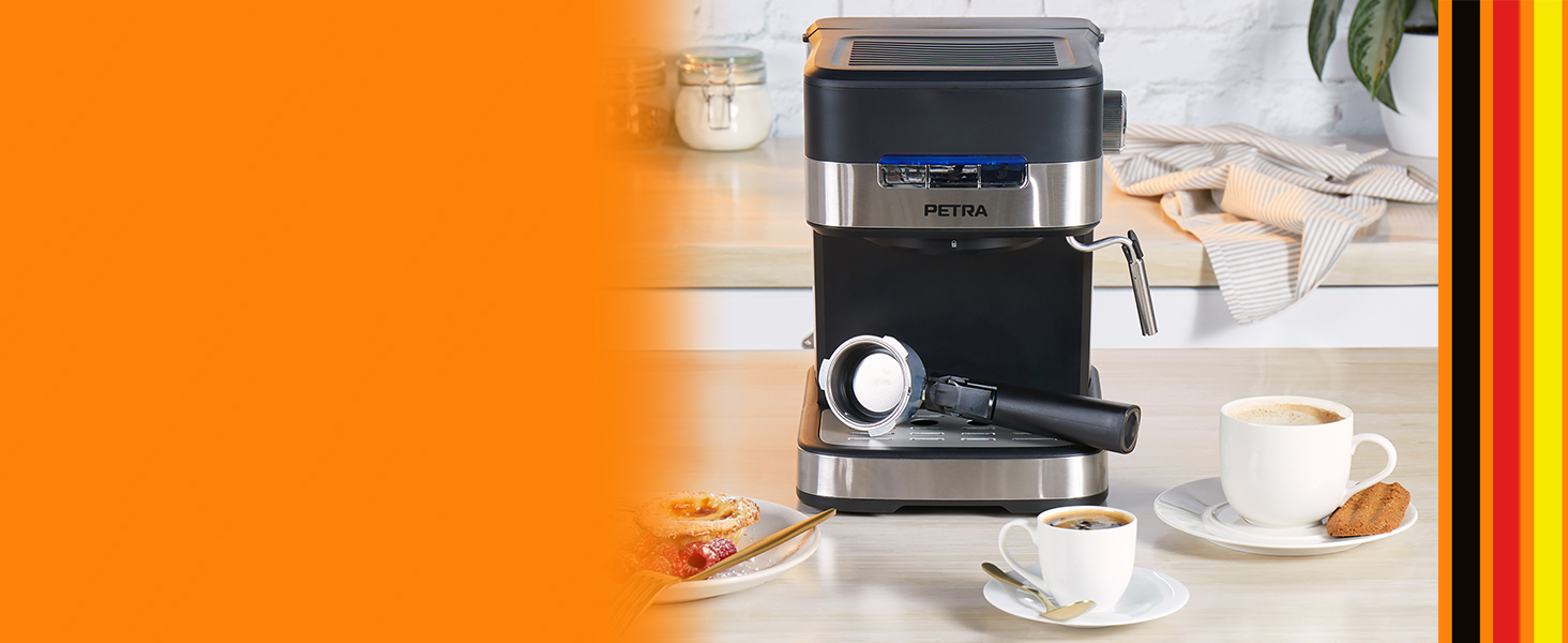 Кавоварка Petra Barista Pro 1,5 л, ріжкова з капучинатором, для еспресо і капучино, 15 бар, 850 Вт