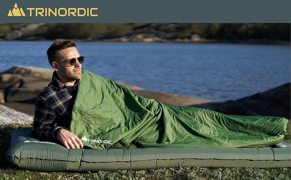 Trinordic 700g Ultralight Down Sleeping Bag - Anti-Snag Zipper - Compact Summer Sleeping Bag for Adults - Outdoor Hiking, Backpacking, Bikepacking & Travel