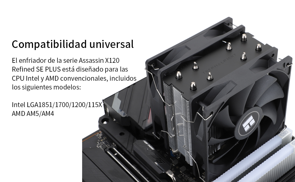 Кулер для процесора Thermalright Assassin X 120R SE PLUS, 120мм PWM вентилятор, підтримка Intel LGA1700/1851/1200/115x та AMD AM4/AM5