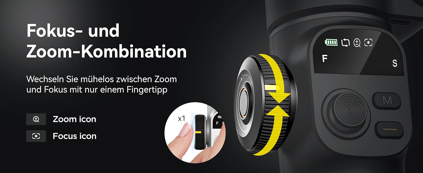 Стабілізатор для смартфона AOCHUAN X2: 3-осьовий гімбал з OLED-дисплеєм та 7.8-дюймовою штангою, чорний