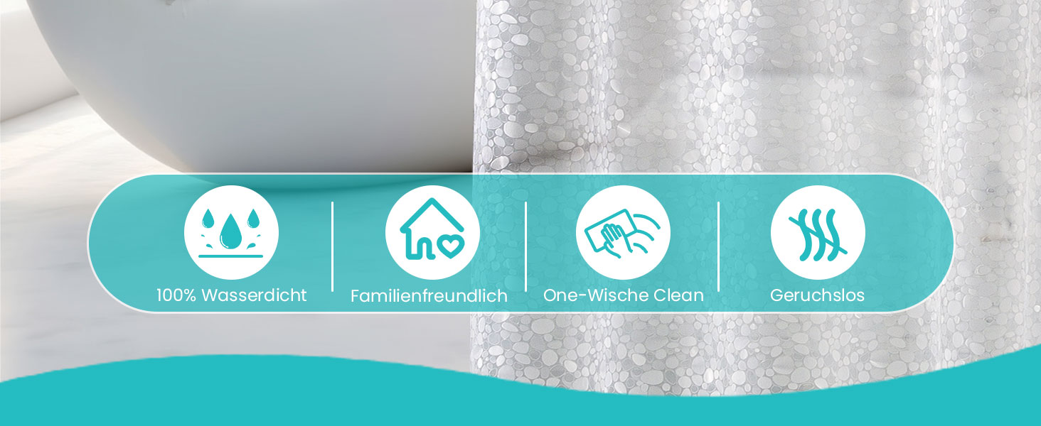 Дзеркальний душовий завіс OTraki 180x200 см, PEVA, антигрибок, з гачками та магнітами