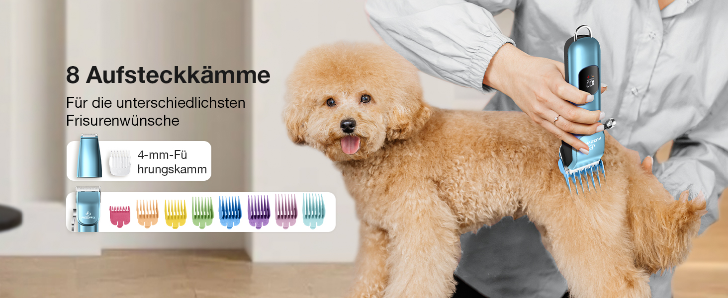 Набір для стрижки собак 3-в-1: машинка, триммер для лап, тиха робота, для густого шерсті, синій