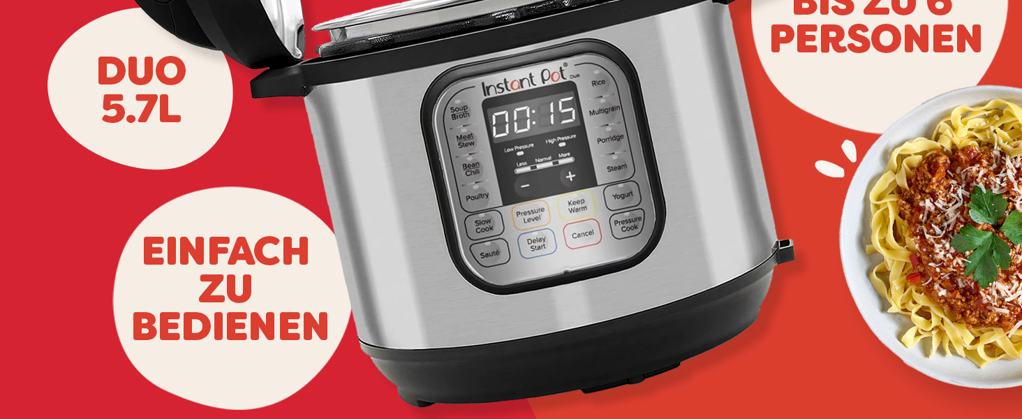 Instant Pot Duo: Мультиварка 7-в-1, 5.7 л, нержавіюча сталь. Мультикухня для приготування супів, рису, йогурту та іншого.