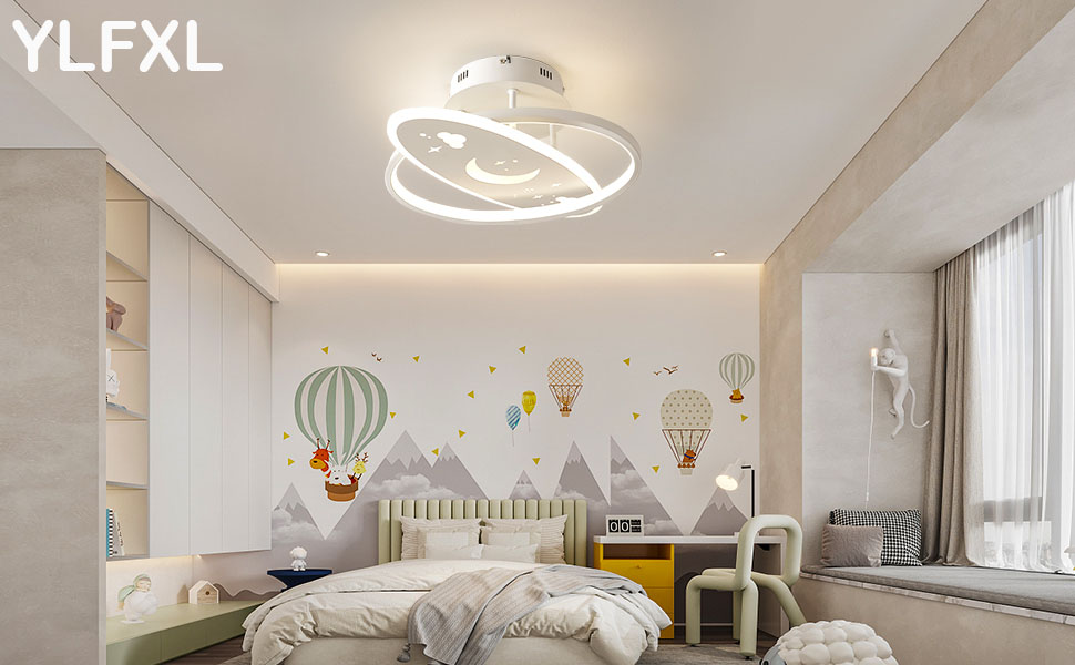 LED Ceiling Light Children's Room Lamp Ceiling, Dimmable Children's Room Ceiling Light with Remote Control, 32W Children's Room Ceiling Light Clouds for Living Room, Bedroom (40cm, Warm White Dimmable)