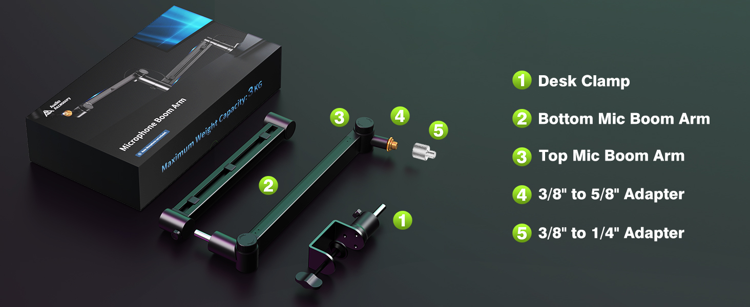 Мікрофонний кріплення на тримачі Arm (до 3 кг) - сумісний зі Shure SM7B, MV7 та ін.