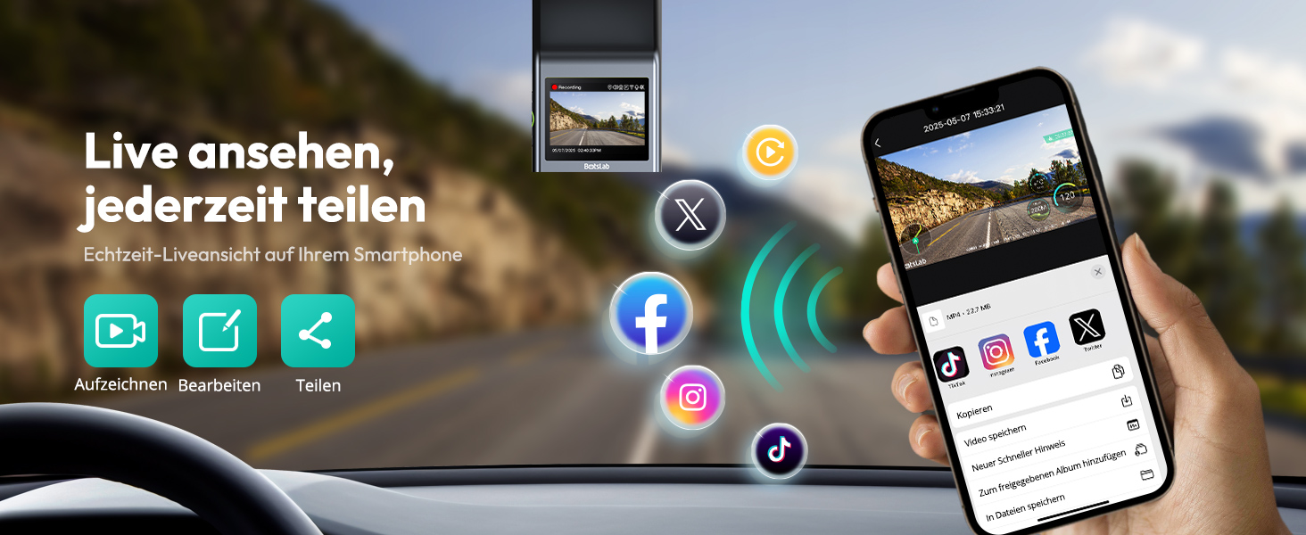 Автомобільний відеореєстратор BOTSLAB G300H Plus 4K Dual-Channel (передня та задня камери), сенсор STARVIS 2, WDR, GPS, 5GHz Wi-Fi, голосове керування, карта пам'яті 64GB, нічний режим