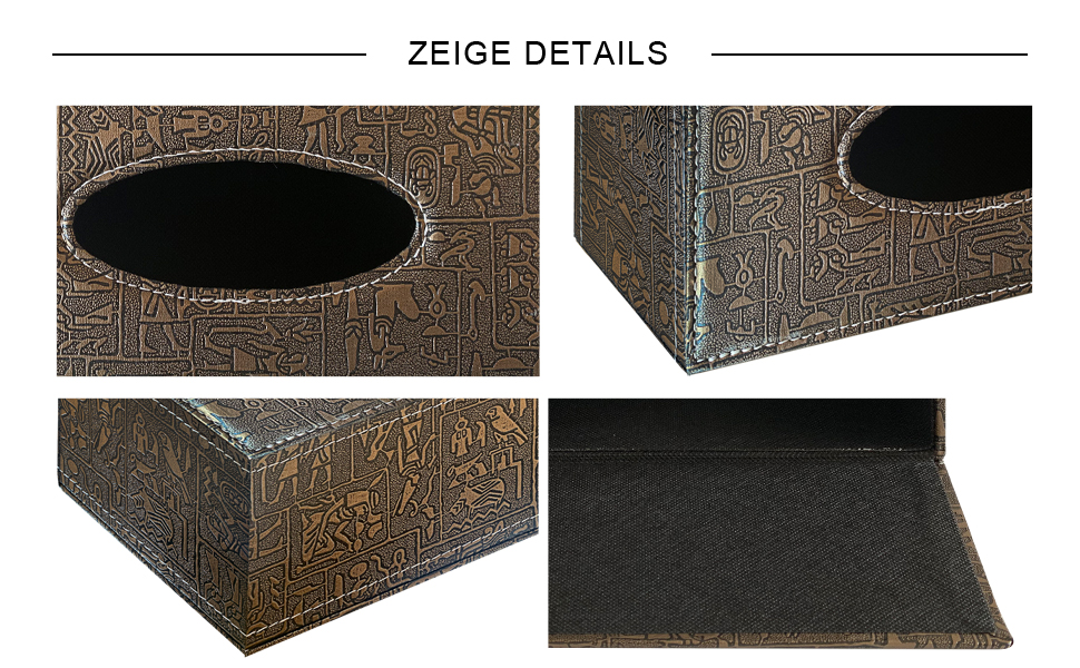 Тримач для серветок зі шкіри, стильний, міцний, для дому, офісу, автомобіля. Тримач для тканинних серветок, прямокутний, ретро-дизайн (1 шт.)