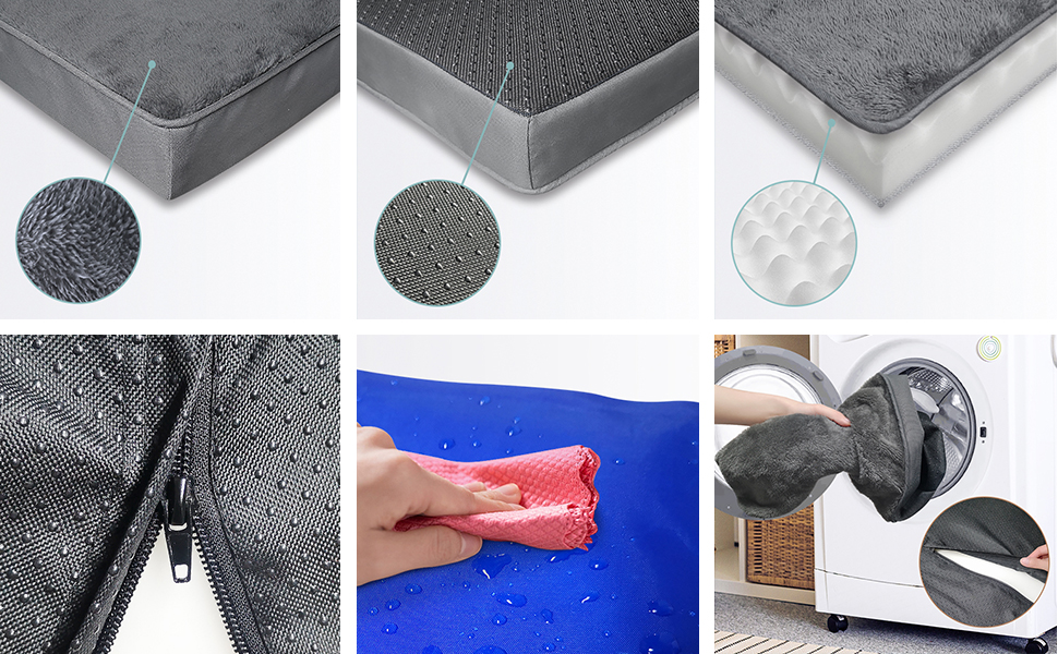 Ортопедичне ліжко для собак Vounot з знімною кулькою-матрацом, 2-в-1, для маленьких собак, миється, сірий, 76x51x9 см