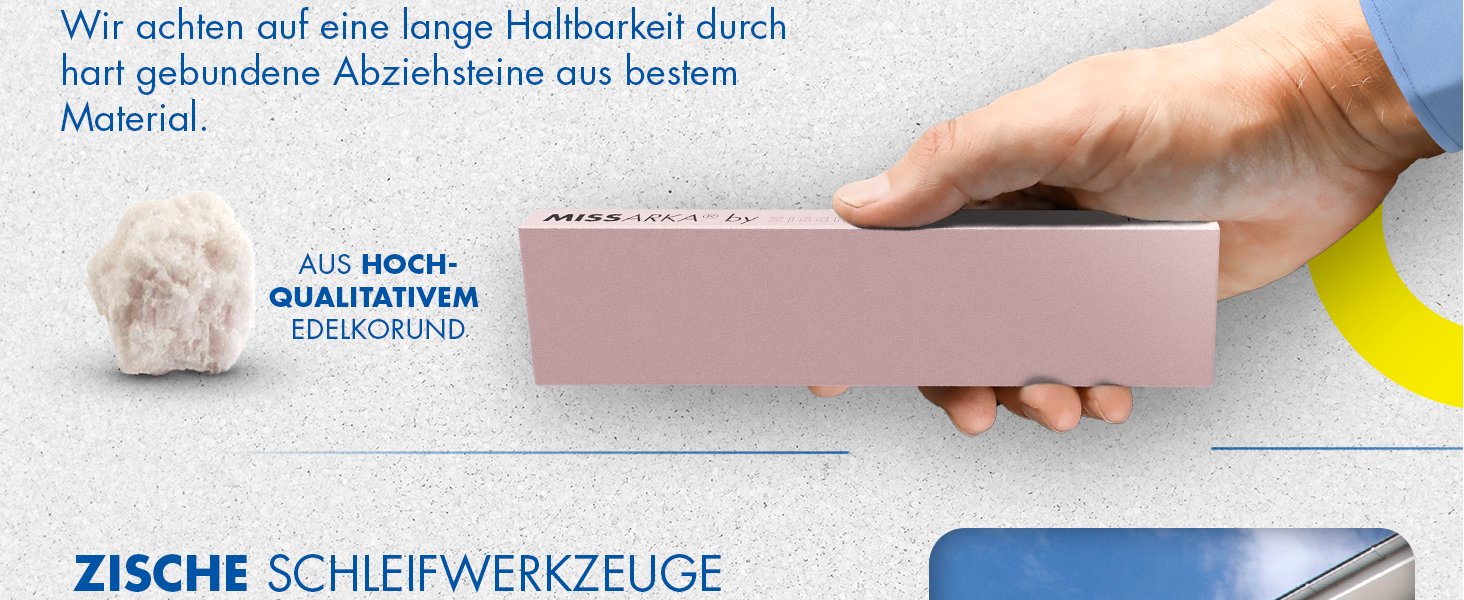 Точило для ножів Zische - Schleifstein з EDM Korund, 200x60x25 мм, 2 зернистості FEPA 500/1200 (Missarka Ultra)