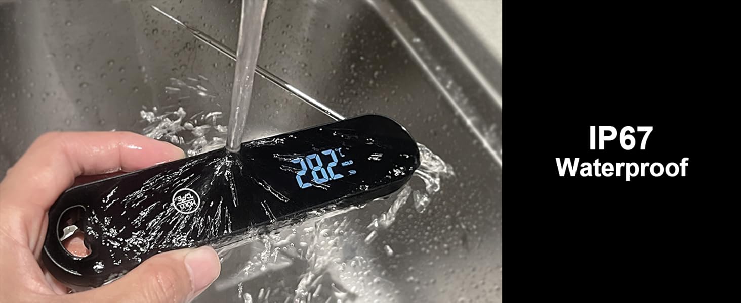 Термометр кухонний Charmline для м'яса, випічки та грилю, точне вимірювання ±0,3°C, автоматичне повороти дисплея