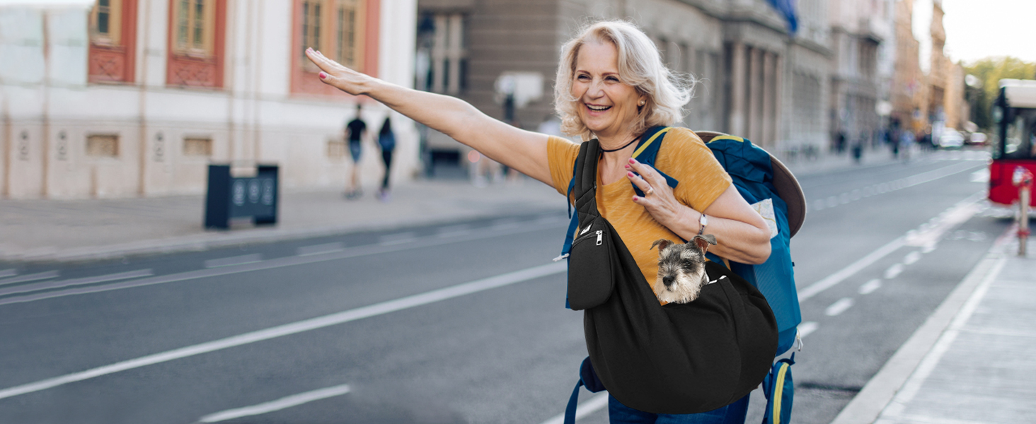 Сумка-переноска для собак SlowTon, чорна, для собак 2,7-5,4 кг