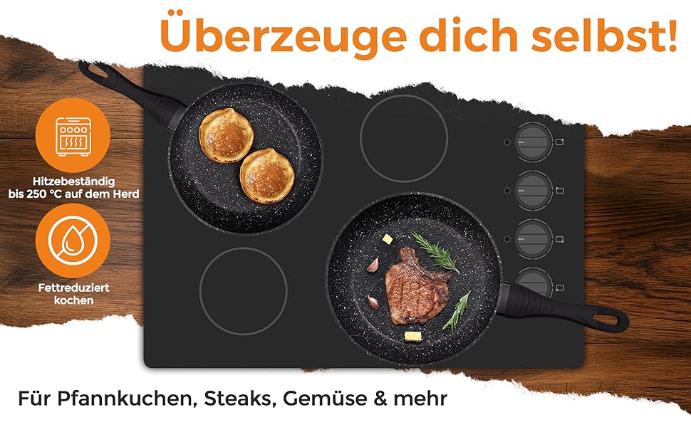 Набір сковорідок Melanda IT-3000 3 шт. 20/24/28 см з антипригарним покриттям