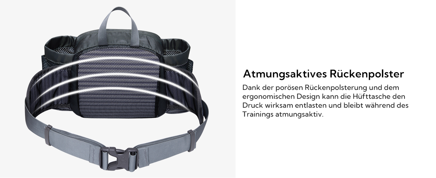 Водонепроникна поясна сумка Waterfly з тримачем для пляшки, регульованим ременем, кишенею для телефону, для туризму, подорожей, кемпінгу, чорна