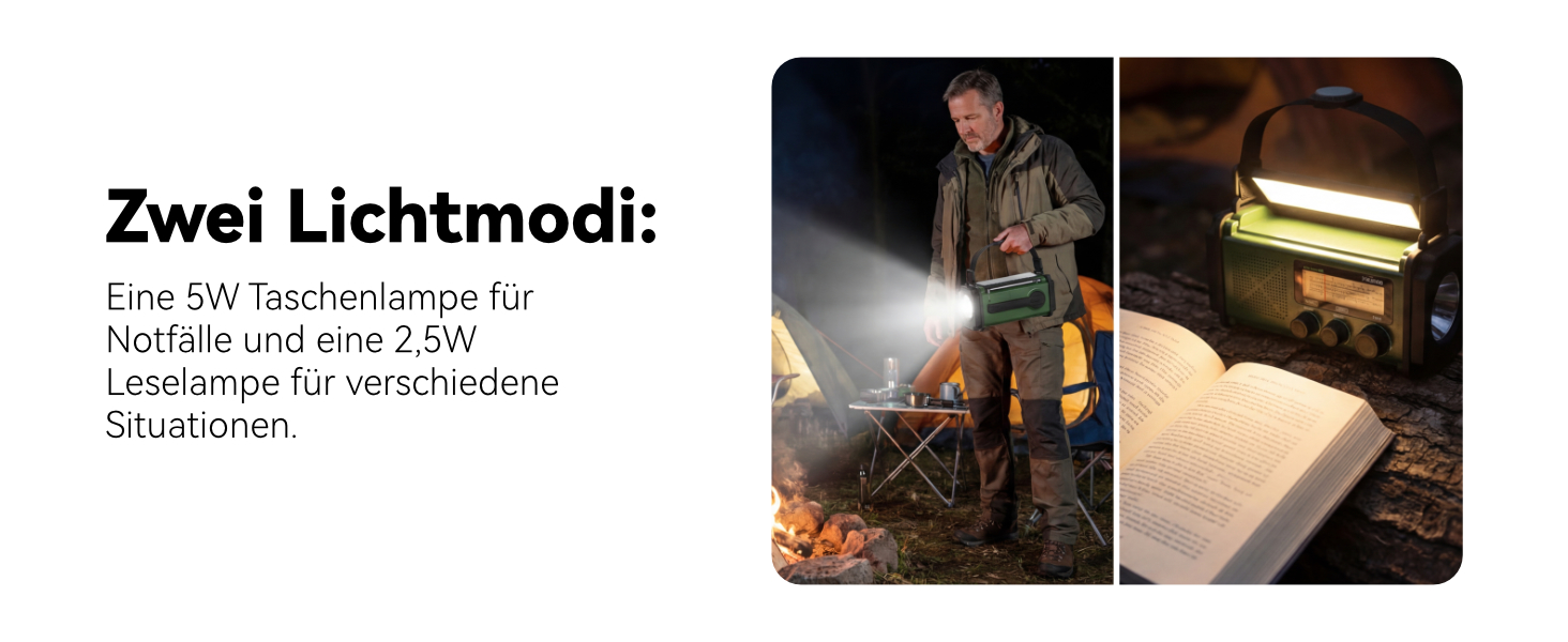 Радіо на сонячній батареї та з ручним заводом Monodeal з Power Bank, аварійне радіо для кемпінгу та надзвичайних ситуацій, вбудований SOS-сигнал, LED-ліхтарик, зелений