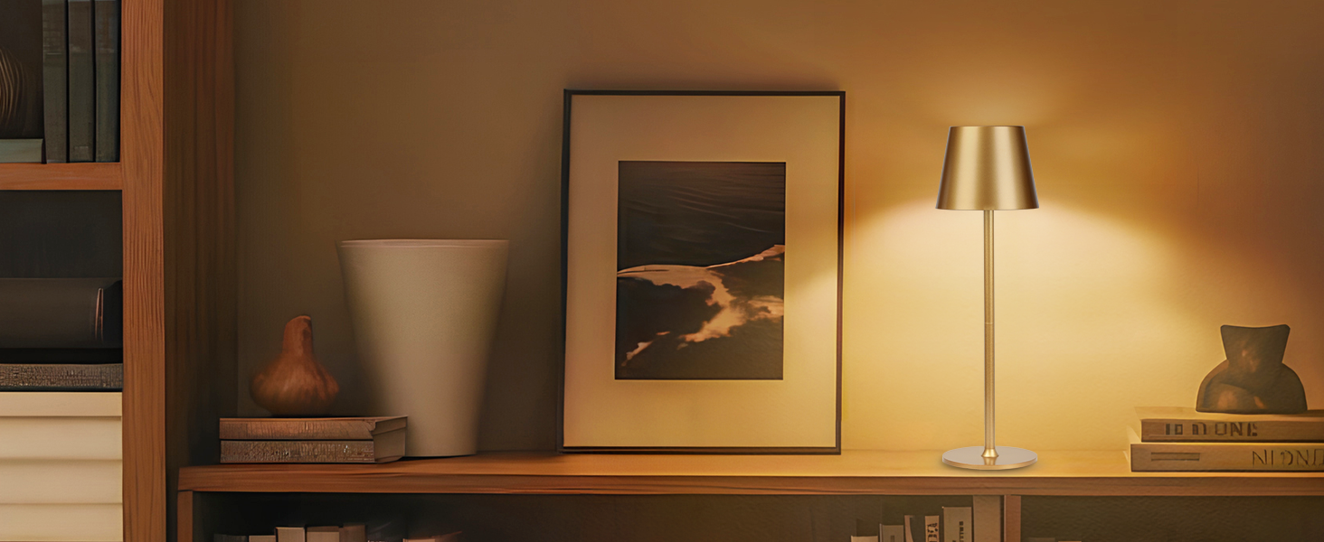 2 шт. Бездротові LED-лампи настільні, перезаряджувані, 3000K та RGB, USB-C, 5500mAh, золоті (2 шт.)