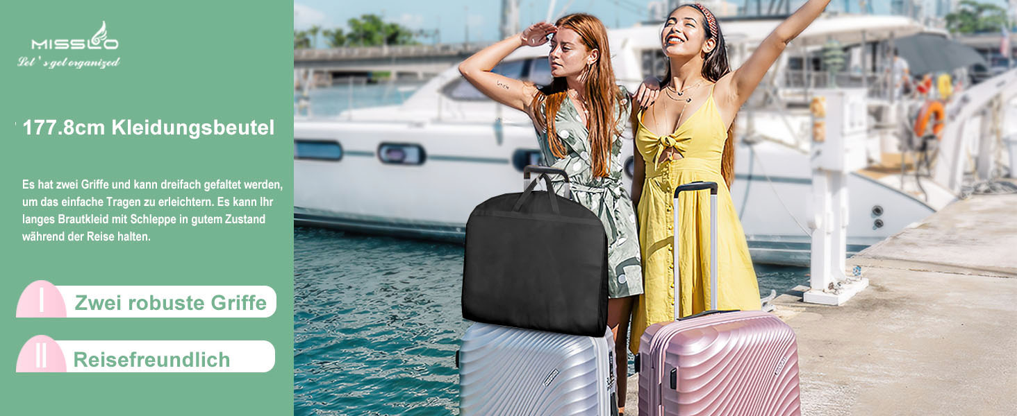 Чохол для сукні MISSLO, 177см, чорний: дихаючий, з кишенями, для вечірньої сукні, костюма, весільної сукні, у подорож