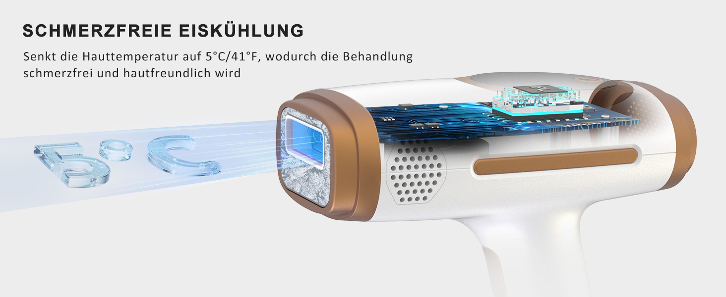 Пристрій для епіляції IPL NALONE, лазерне видалення волосся, 999 999 імпульсів, для жінок та чоловіків, 1200 нм, 2 режими, болюча епіляція для всього тіла, білий (золотий)