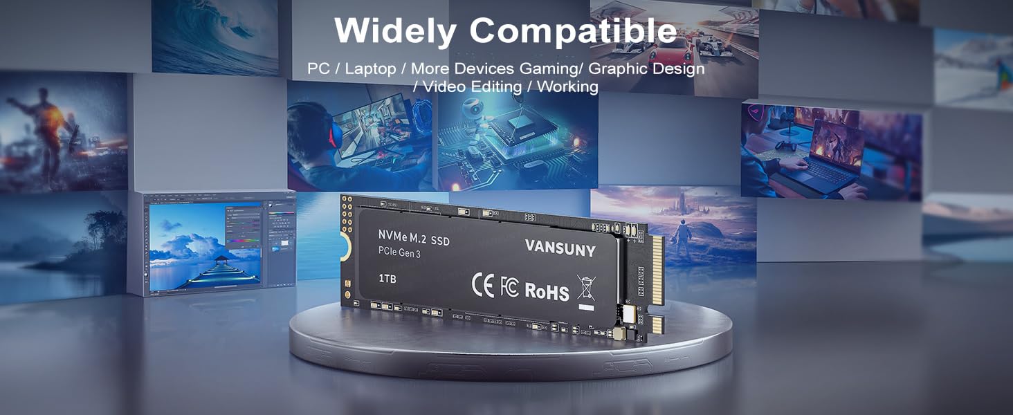 SSD Vansuny 1TB M.2 NVMe Gen3x4 PCIe TLC – Швидкий SSD для ігрового ПК