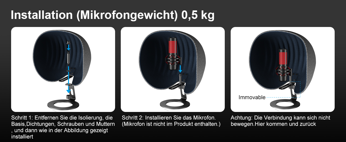 Акустичний ізоляційний екран для мікрофона AOKEO, поп-фільтр та звукопоглинаючий щит, регульований